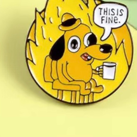 Everything’s Fine x Mental Health Matters colorful enamel cartoon pin brooch - Picture 5 of 15